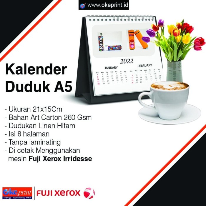 

✨NEW✨ - Cetak Kalender Duduk Custom 8 Halaman- NON LAMINATING, DUDUKAN HITAM