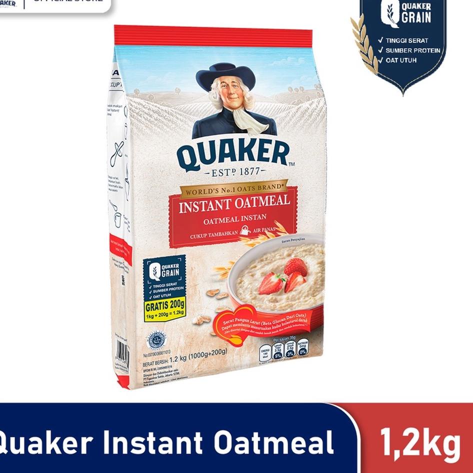 

[KODE PMCZA] EXP MARET 2024 Quaker Oatmeal Instant 1.2kg / 1200gram / Quakers Oatmeal 1200gr /Quaker 1,2kg/1200