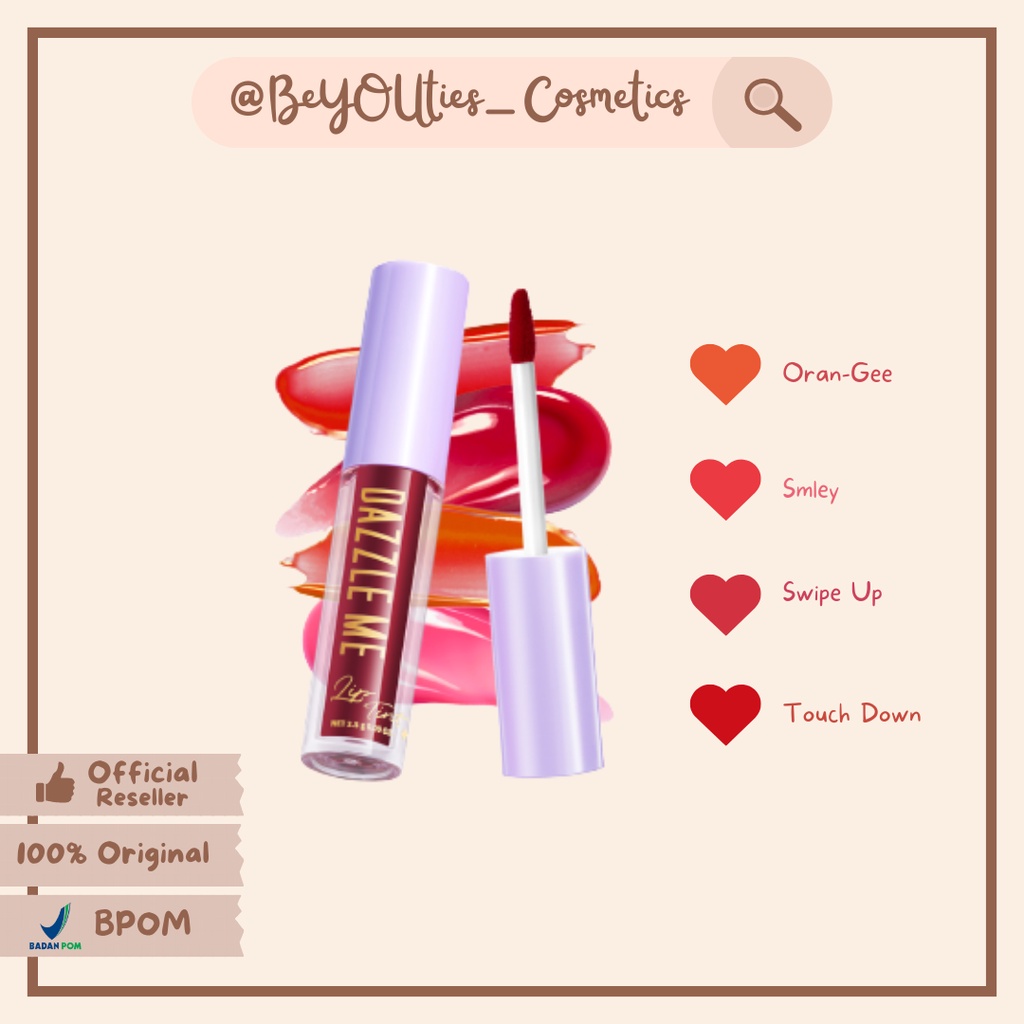 Jual DAZZLE ME Ink Licious Lip Tint BPOM Mousse Lip Cream Velvet