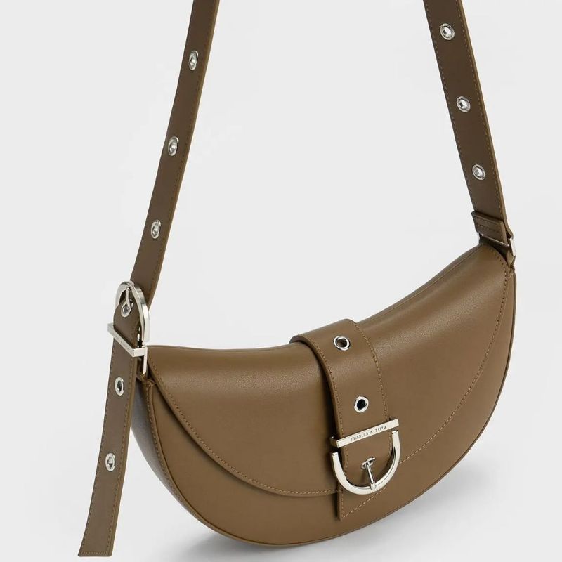 CK Buckled Strap Crescent Bag