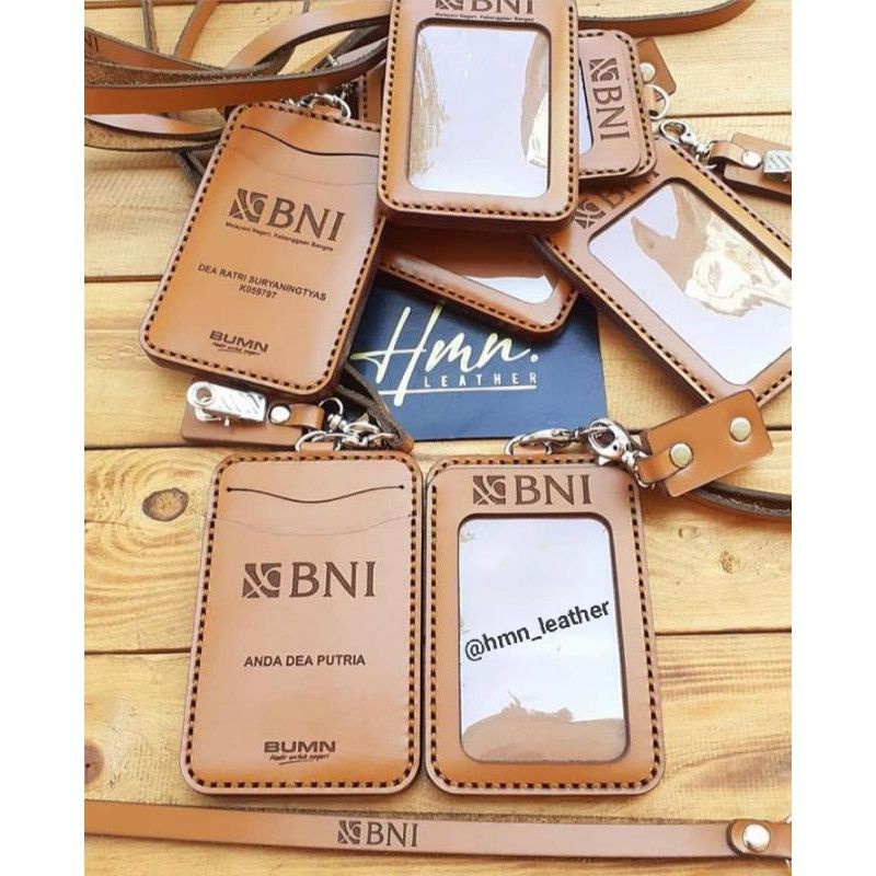 

Name Tag Kulit Asli Custom logo Id Card Holder case id