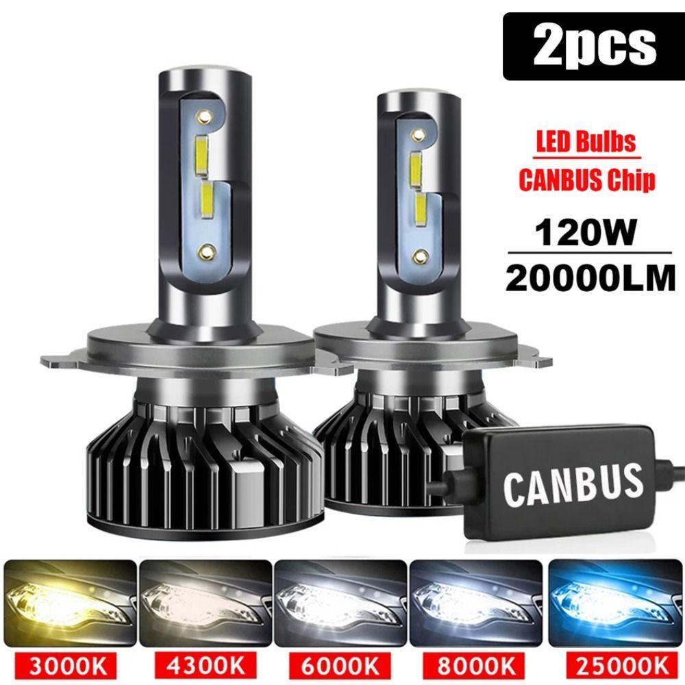 Nanas 2pcs Bohlam LED Mobil 12V Turbo Fog 120W 20000LM 6000K Headlight Bulbs