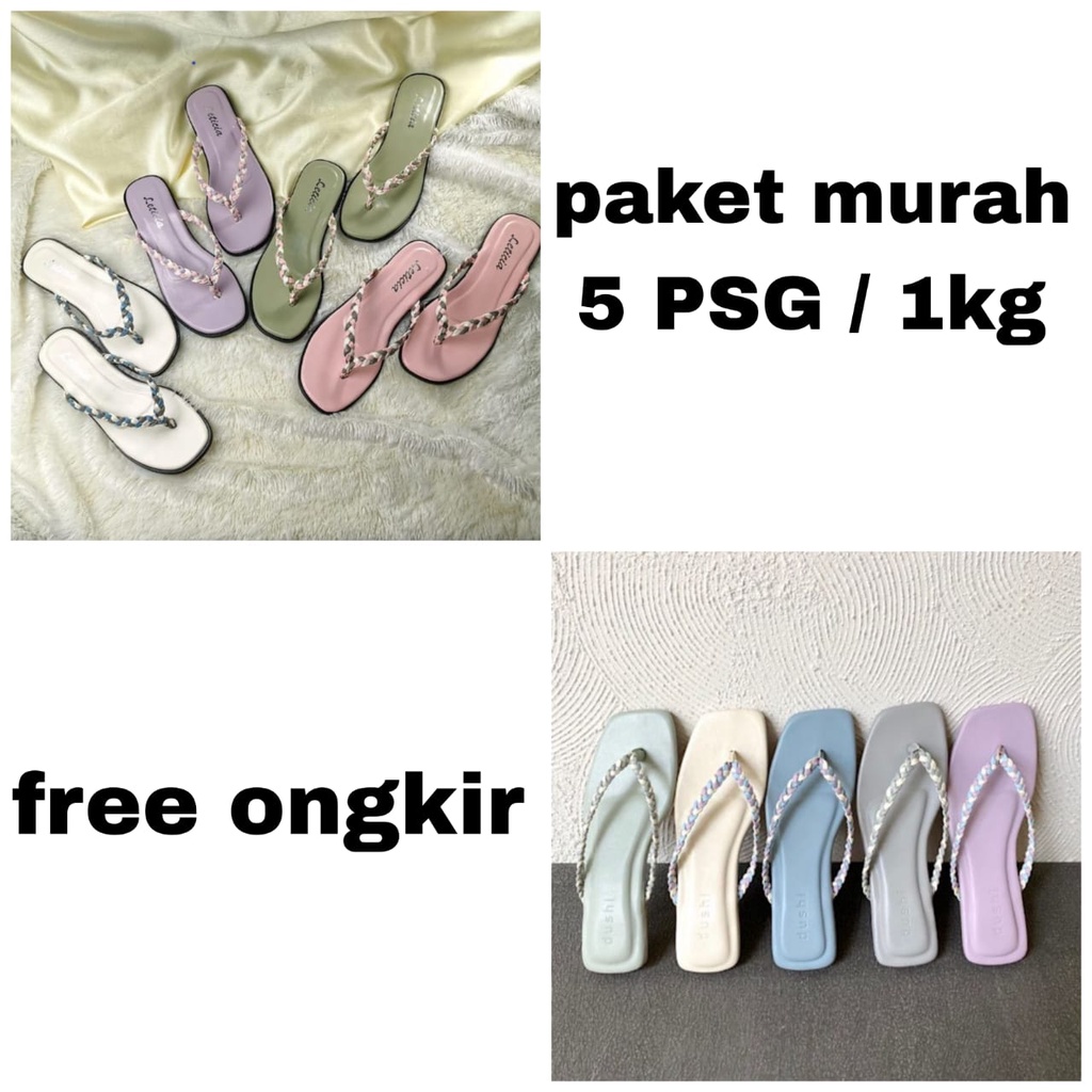 PAKET PROMO MURAH SANDAL WANITA F43 (5 PASANG/1KG)