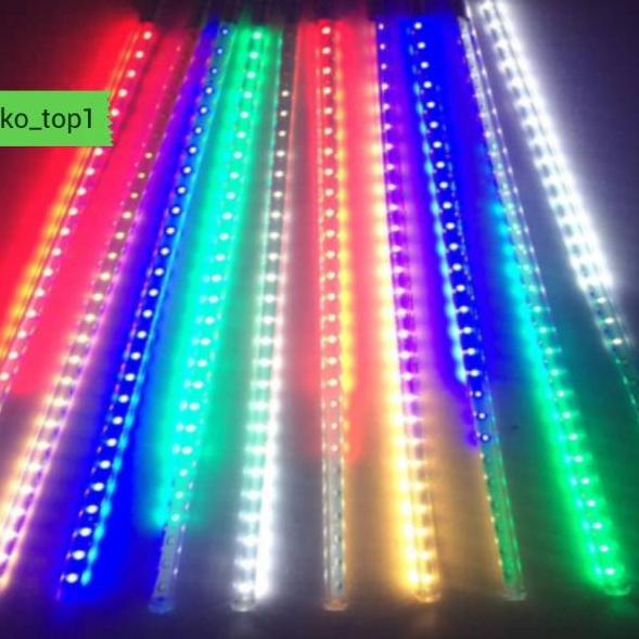 Sekarang Irit lampu led hias lampu meteor led hujan 10batang 50cm  full colour