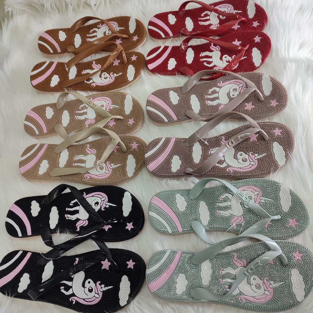 [ Pplus ] Sandal Wanita Motif Unicorn Lucu