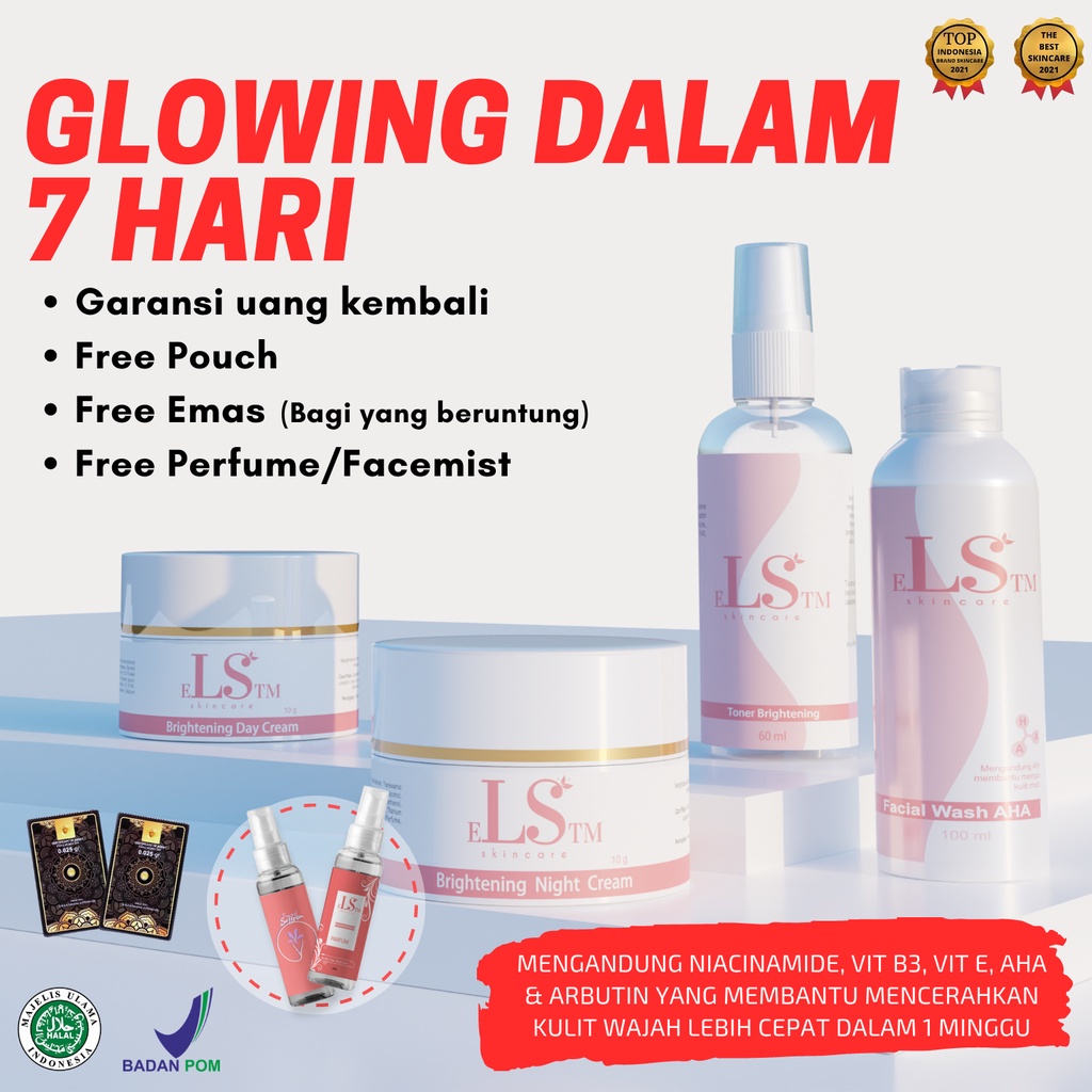 LS SKINCARE PAKET LENGKAP BASIC BPOM CREAM PEMUTIH WAJAH BASIC GLOWING KOSMETIK KRIM KECANTIKAN BRIG