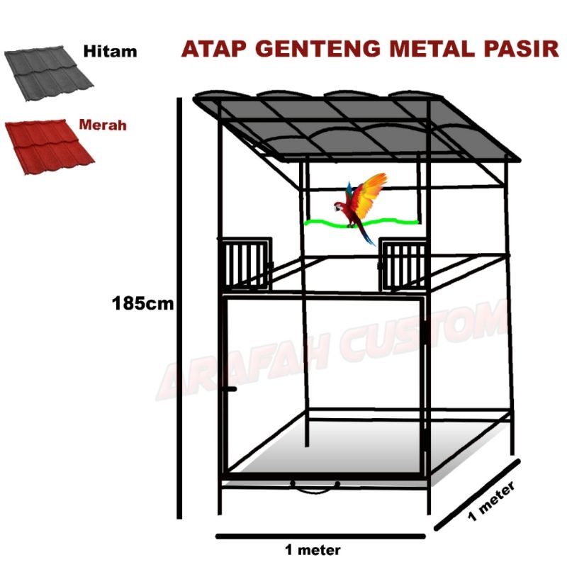 Sangkar Kandang Ternak Umbaran Koloni Aviary Jumbo Burung Lovebird Falk Nuri Parkit Parrot Sun Conur