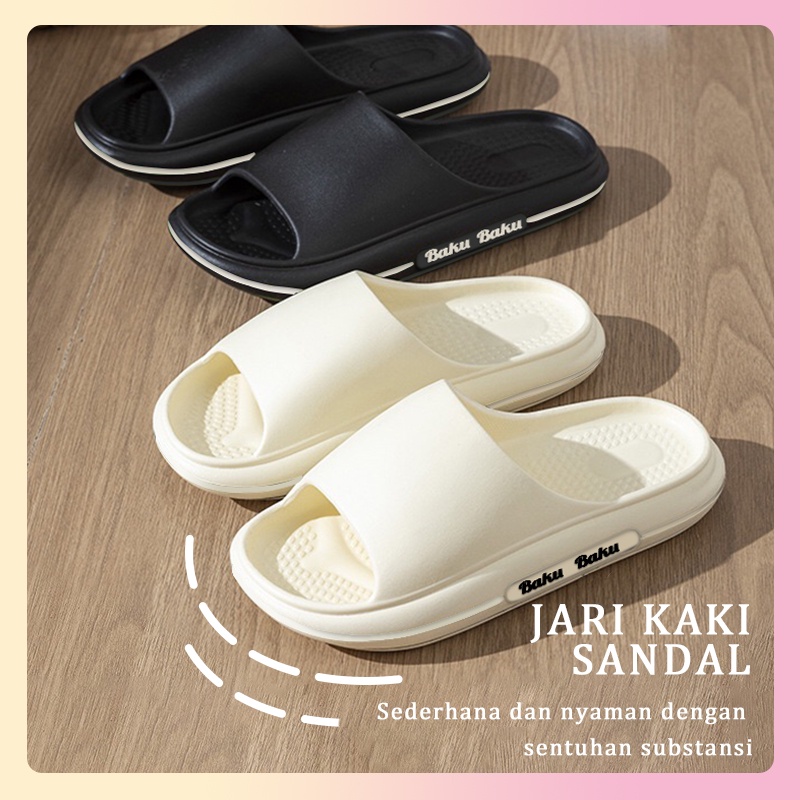 Sandal Slop Karet / Sandal Pria Dewasa /  Sandal Couple Sandal Jelly Sandal Rumah Sendal Karet Sandal Murah Soft Non-Slip Rubber Elastic Empuk