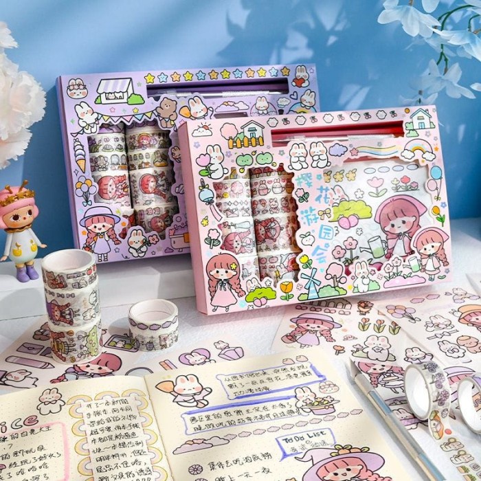 

Stiker Stiker 1 Set Box Premium Karakter Lucu + Roll Stiker + Pisau Cutter