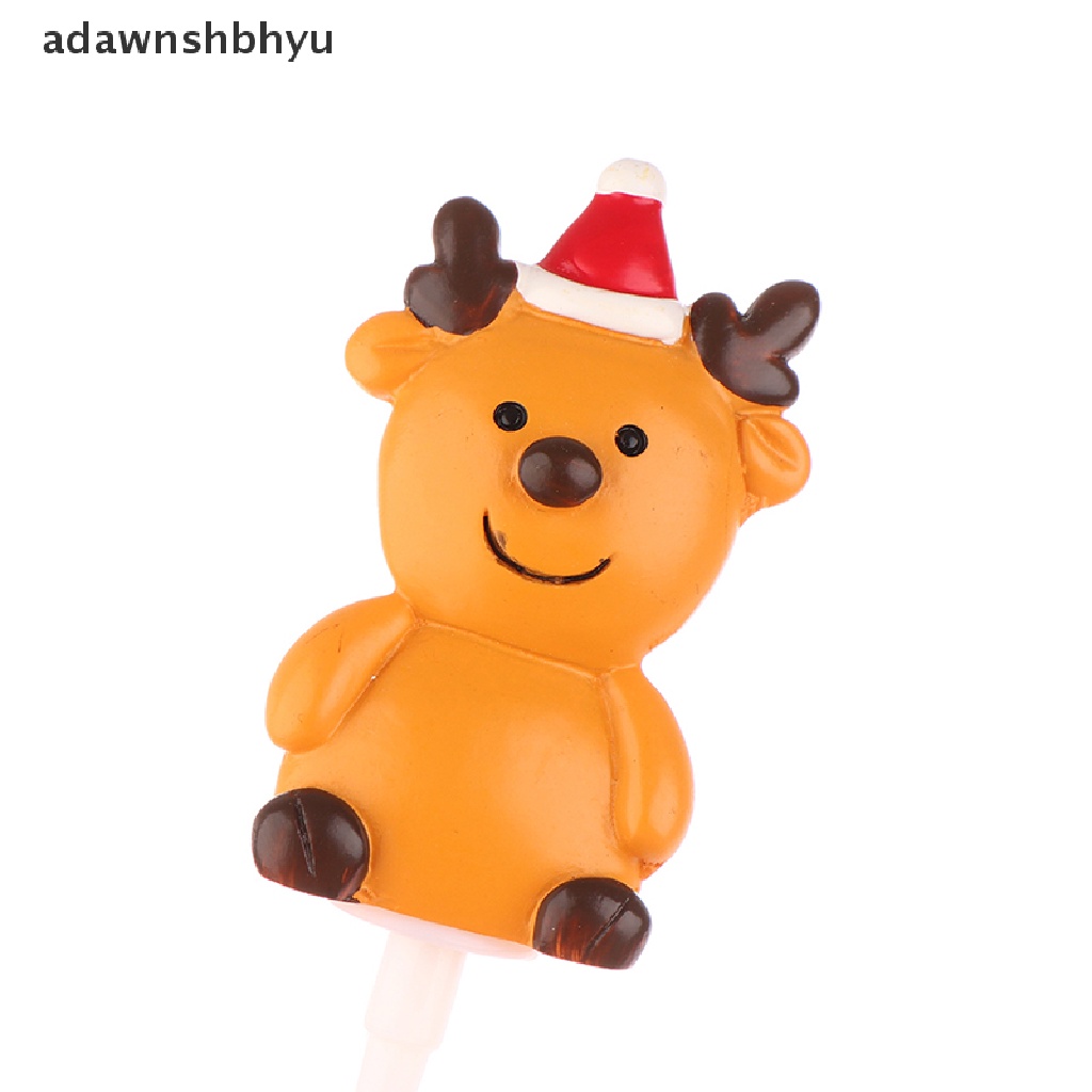 Adawnshbhyu 1pc Merry Christmas Hiasan Kue Kartun Resin Warna Xmas Party Cake Topper ID