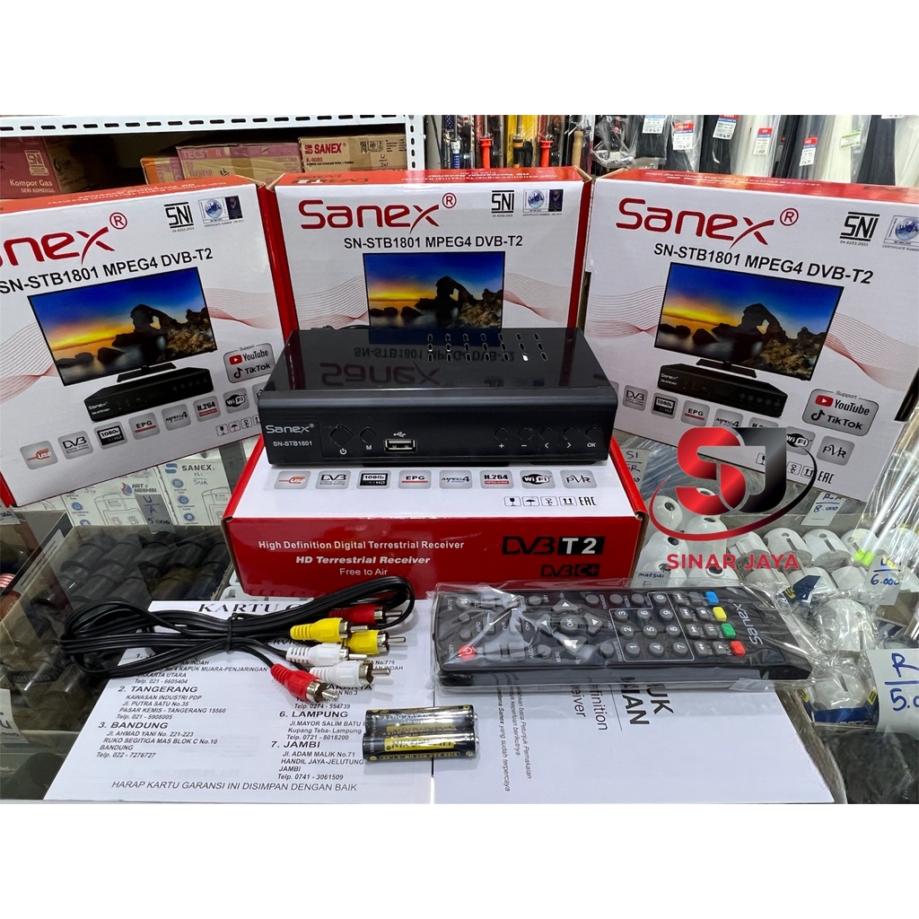 Jual Set Top Box Sanex SNSTB1801 DVBT2/Receiver Tv Digital STB DVBT2