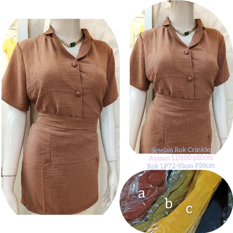 Setelan rok ds crinkle