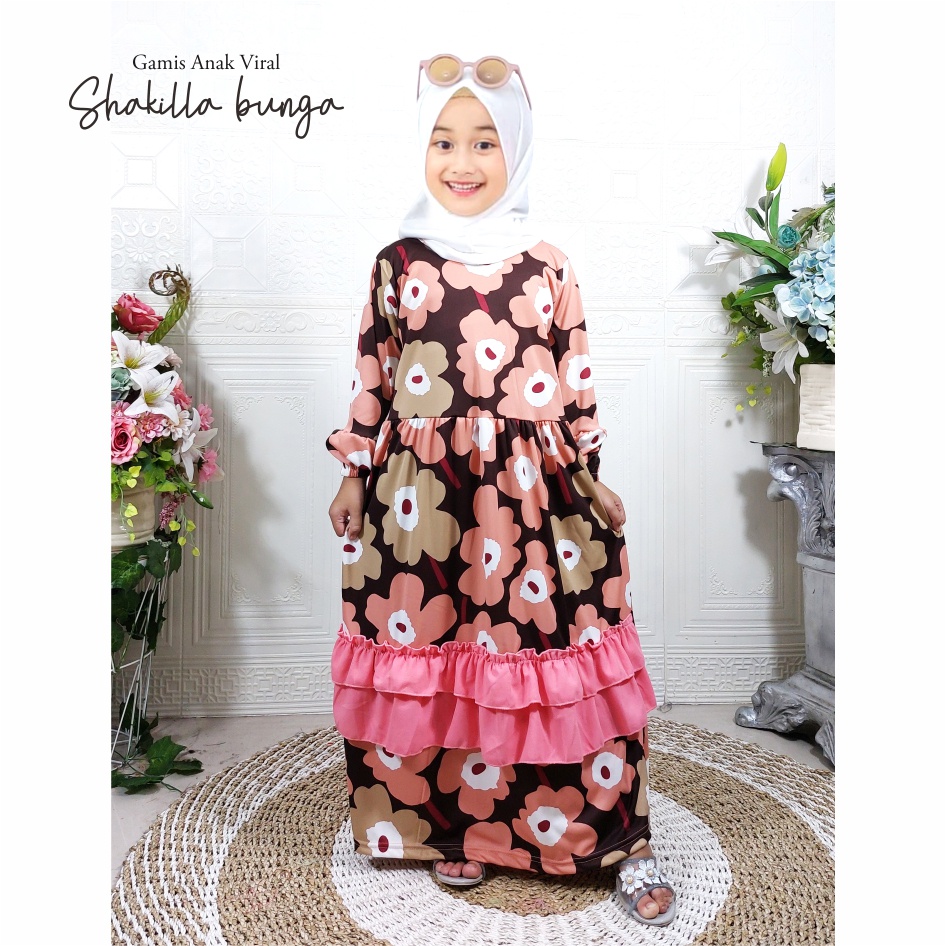 Gamis Anak Viral Shaqila Bunga CF Kids