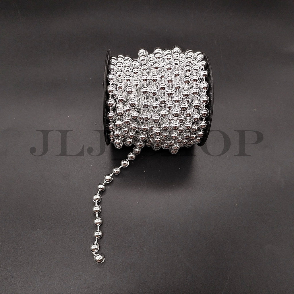 Mote lada renteng gold / silver 8mm (harga per rol)