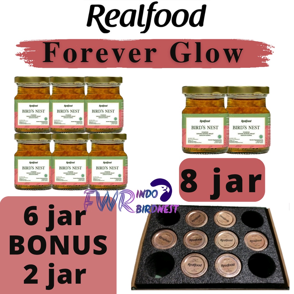 

REALFOOD FOREVER GLOW 6 BONUS 2 JAR Minuman sarang walet