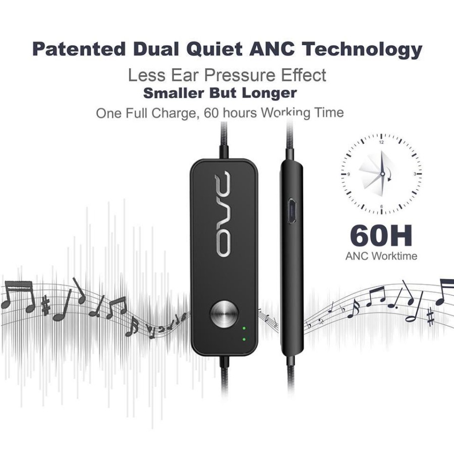 Recommended OVC H15 Active Noise Cancelling Earphone HiFi Headset ANC