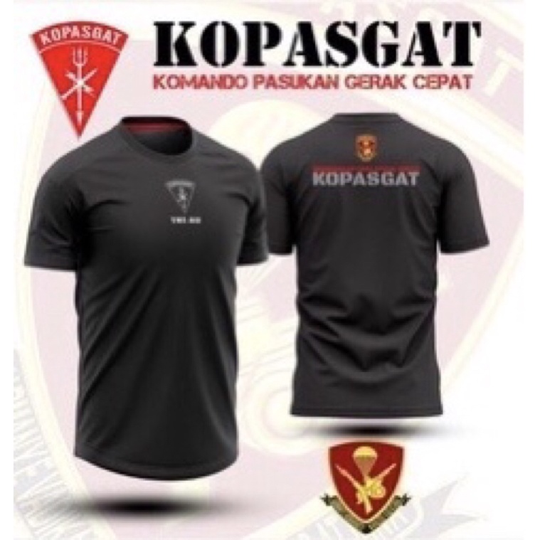 Baju Kaos Kopasgat Kopaskhas TNI AU / Jersey Paskhas Lengan Pendek Pria Bahan Drifit Premium