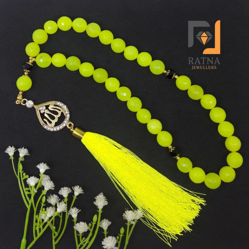 TASBIH BATU NATURAL GIOK STABILO 12MM LAFAZDH ALLAH 33 BUTIR