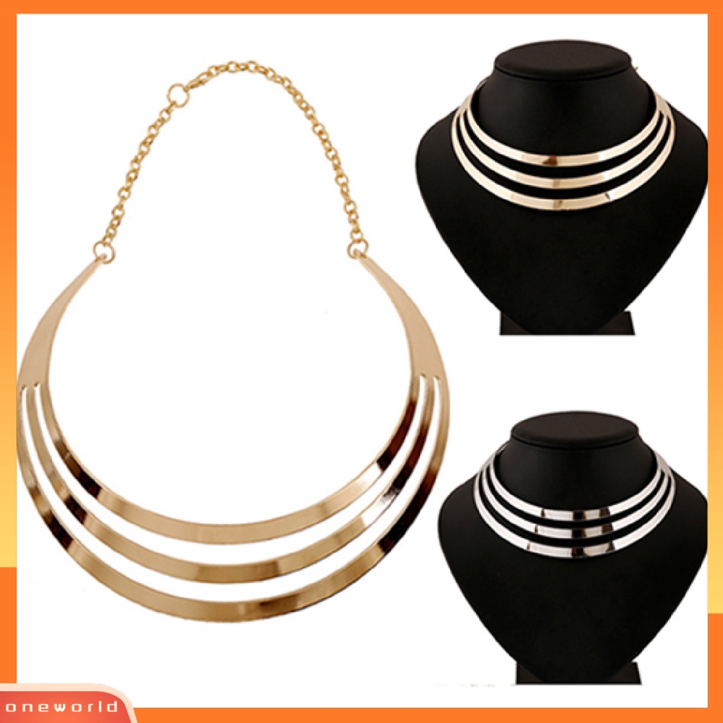 [WONE] Layered Necklace Desain Unik Anti Air Alloy Kalung Lapis Berlebihan Untuk Pernikahan