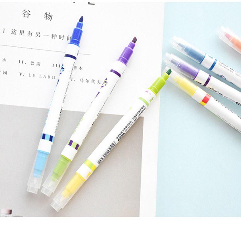 Nanas 7warna/Set Penanda Neon Magic Alat Menggambar Hadiah Siswa Pena Cat Stabilo Pena Set