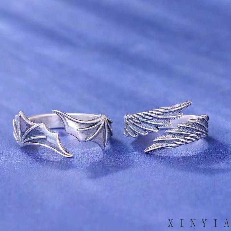 【bayar di tempat】Angle Wing Ring cincin sayap malaikan lucifer devils unisex pria wanita