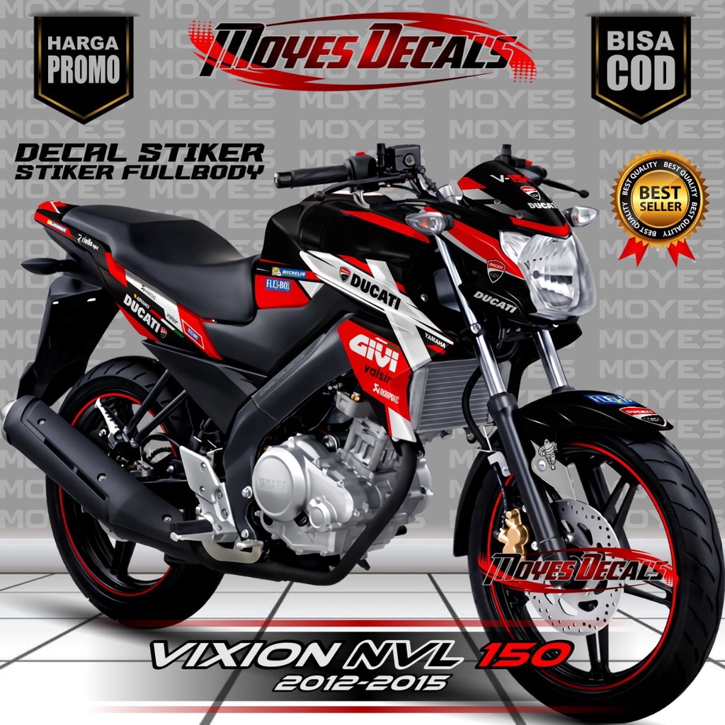 Decal Sticker Vixion NVL - GIVI Racing Team Series Merah