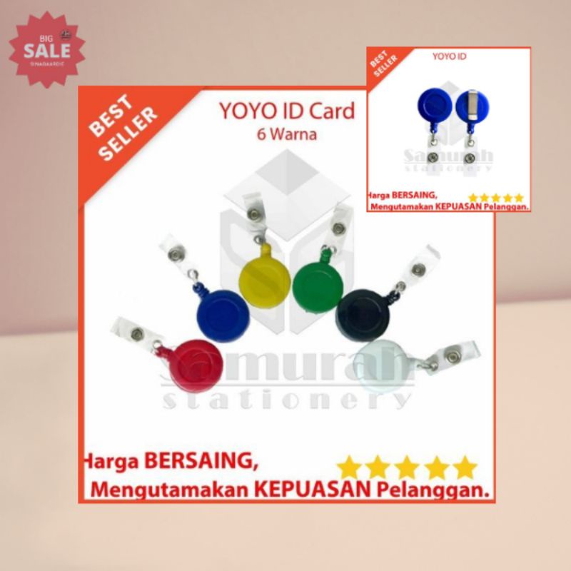 

Yoyo ID Card Tarik 6 Warna Dop Polos - Merah / Biru / Kuning / Hijau / Putih / Hitam Per Pcs(ORIGINAL PRODUK)