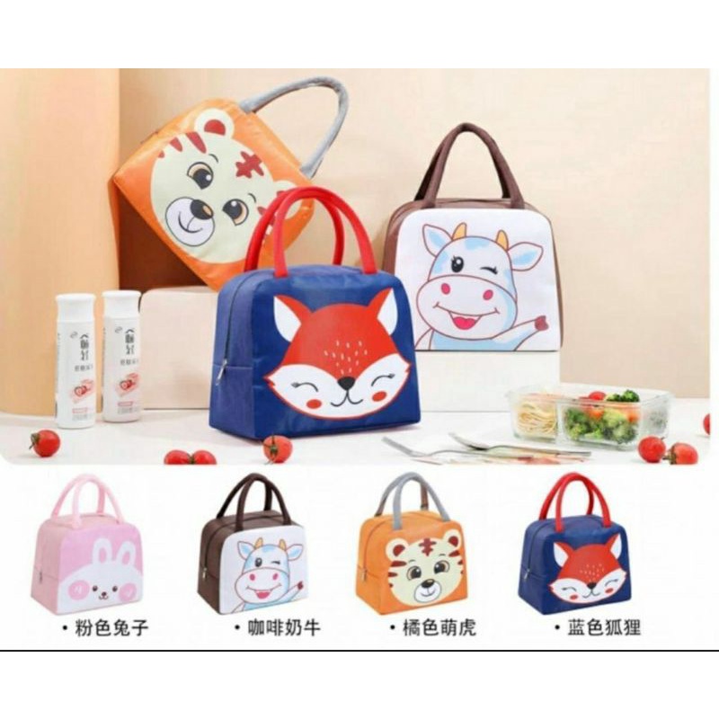 Kids Waterproof Lunch Box Animal Character / Karakter Binatang / Tas Bekal Makanan Anak / Cooler Bag Children Lunch