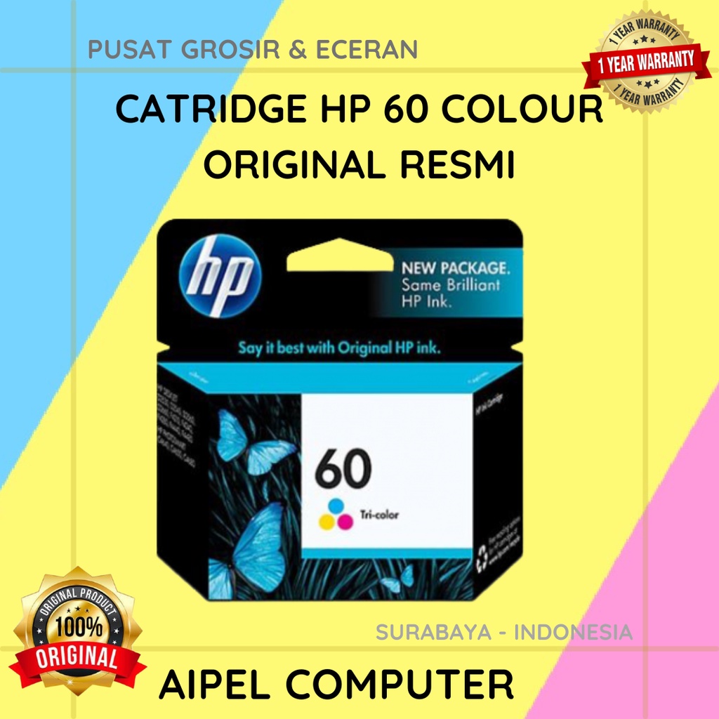 60C | CATRIDGE HP 60 COLOUR ORIGINAL RESMI