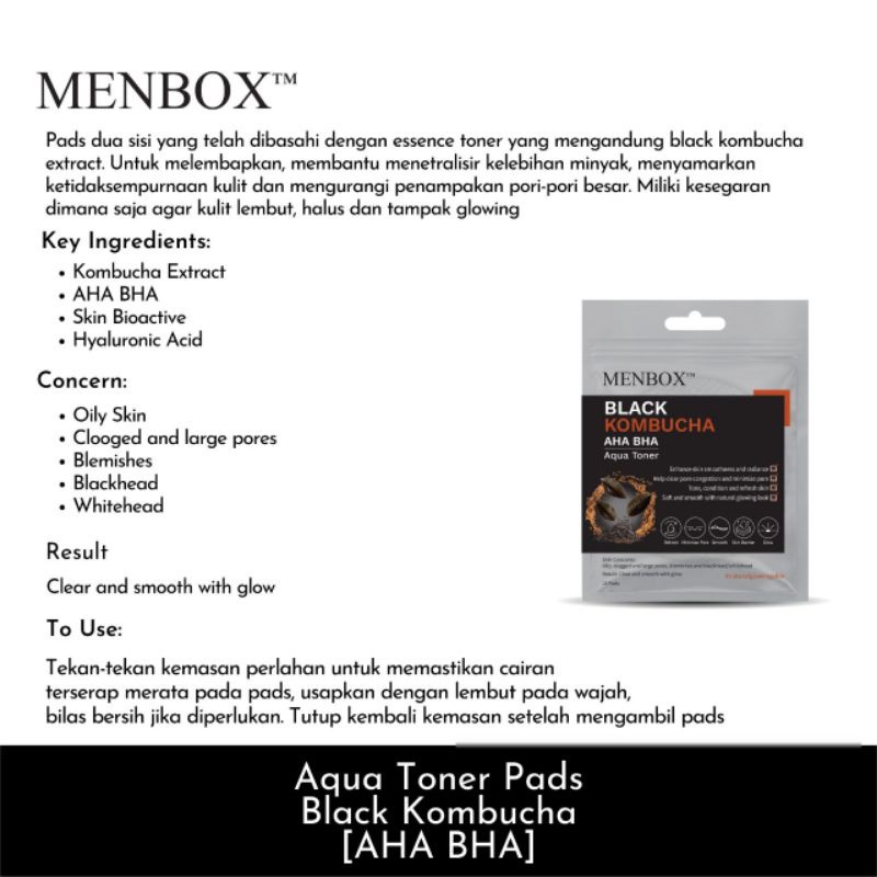 MENBOX AQUA TONER 15PADS