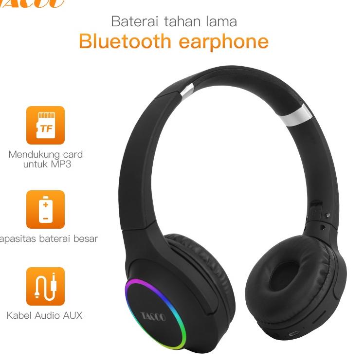 LANGSUNG CHECKOUT 8633 TACOO Headphone Bluetooth Headset Bluetooth In-Ear Deep Bass Stereo + Nirkabe