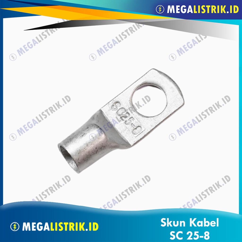 SKUN KABEL SC-25-8 / SCUN SEPATU 25MM / CABLE LUG 25 MM / SC25 TEMBAGA SC-25-8