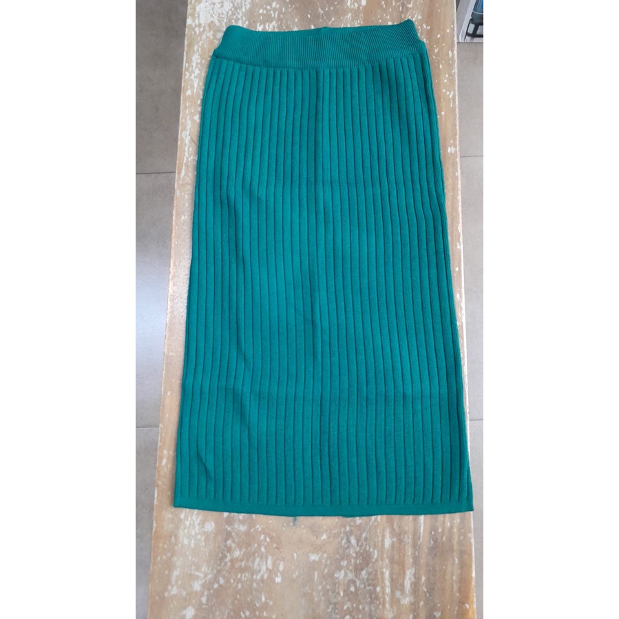 WOMAN WINTER KNITTED MIDI SLIT SKIRT IMPORT ROK WANITA RAJUT MUSIM DINGIN