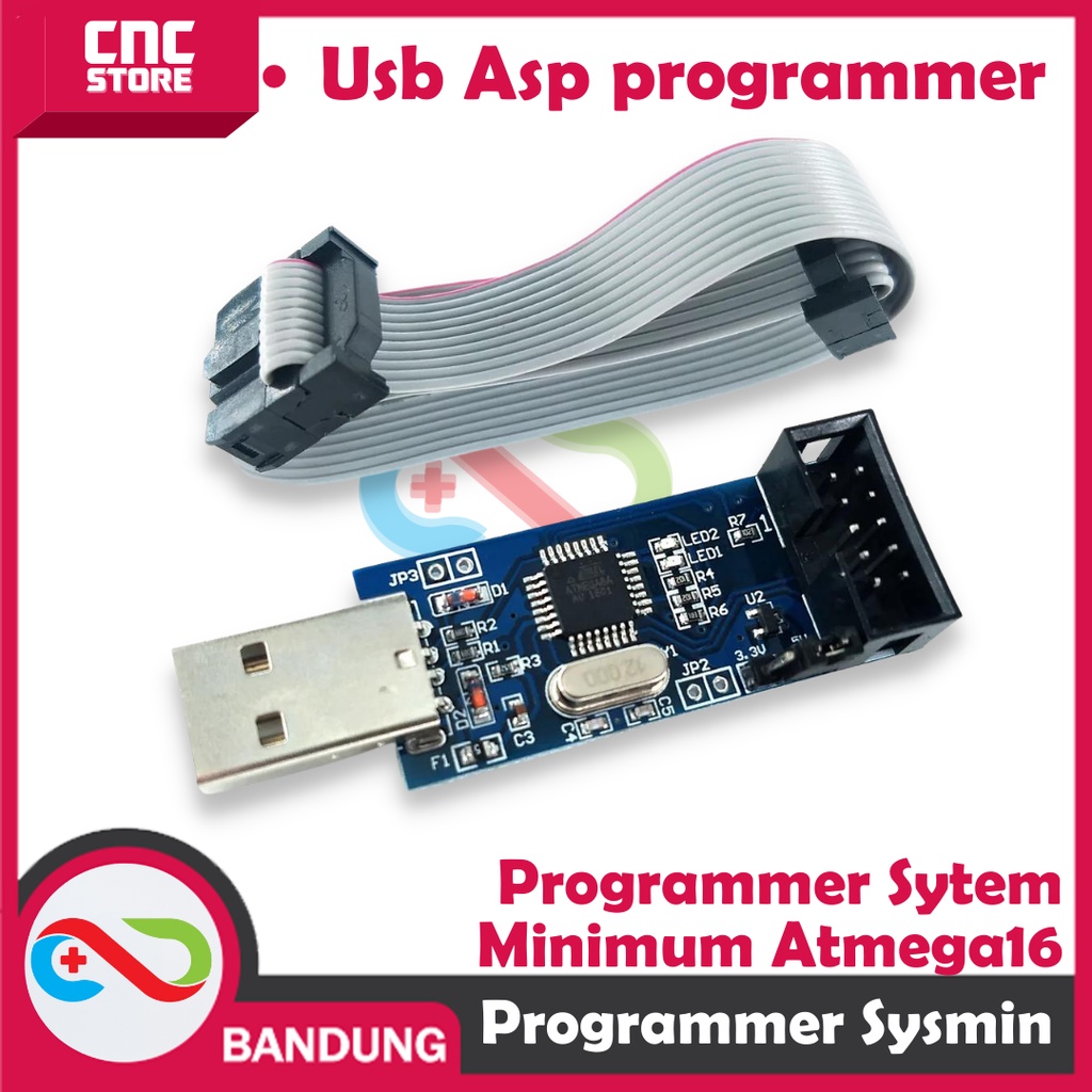 PAKET LENGKAP SYSMIN SYSTEM MINIMUM ATMEGA16 PLUS USB ASP ISP AVR