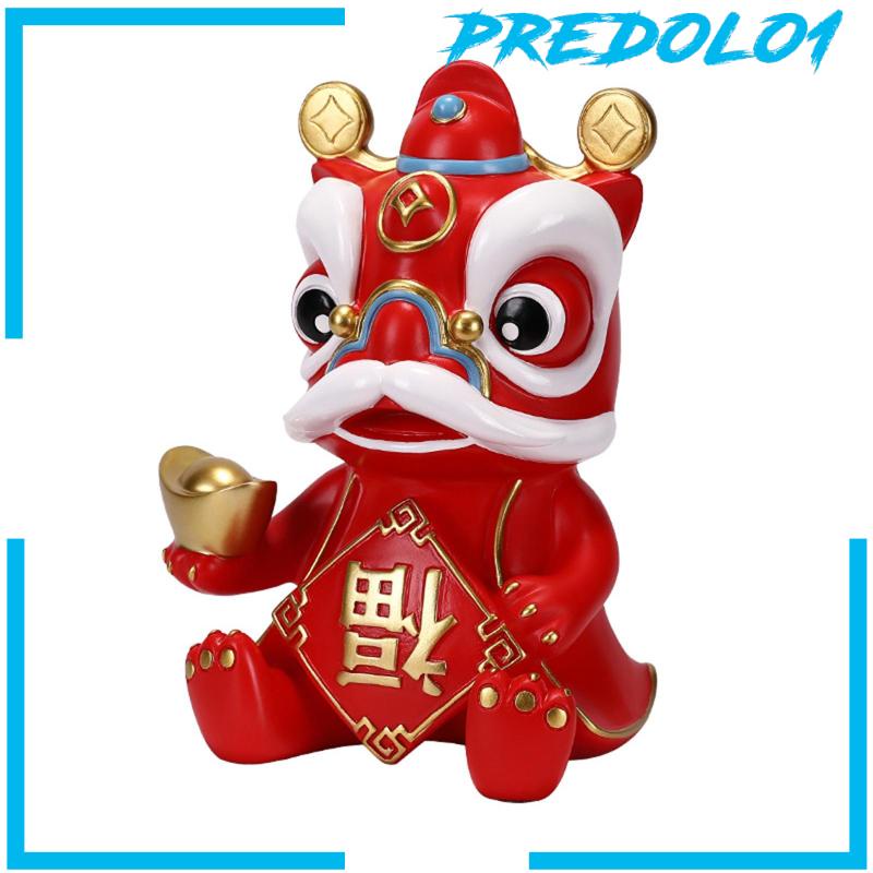 [Predolo1] Patung Singa Kekayaan Cina Resin Celengan Ornamen Aksesori