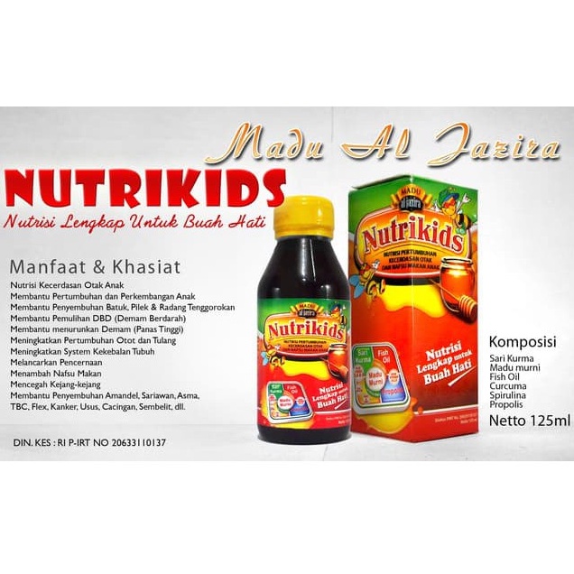 

MADU NUTRIKIDS 125 ML nutrisi pertumbuhan,kecerdasan otak dan nafsu makan anak