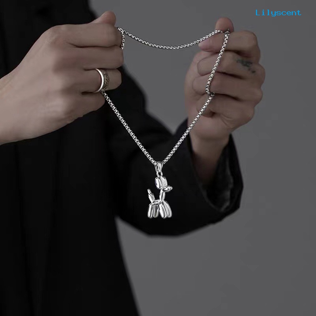 [LS]Kalung Hypoallergenic Kasual Minimalis Alloy Halus Hadiah Perhiasan Fashion Pria Wanita Liontin Anjing Rantai Panjang Untuk Pacaran