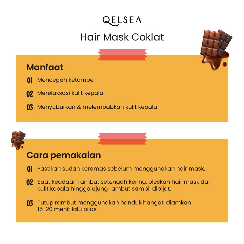 Hair Mask COKLAT 250 gr Masker Rambut QBAST