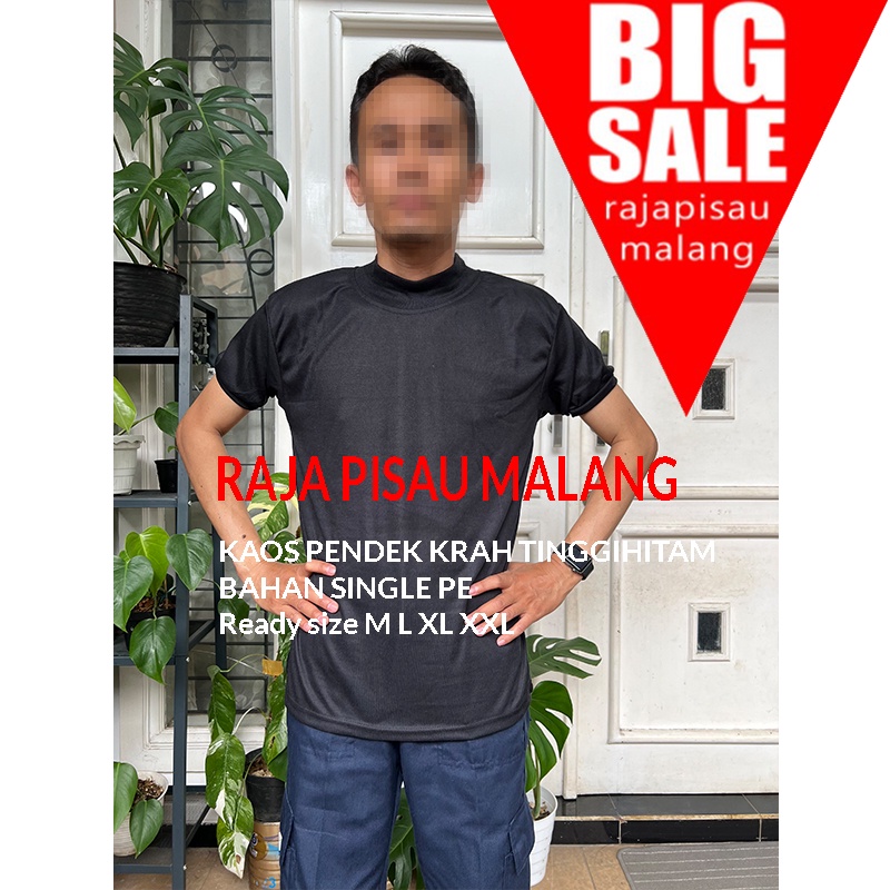 Kaos dalem security polos hitam putih birudongker leher tinggi