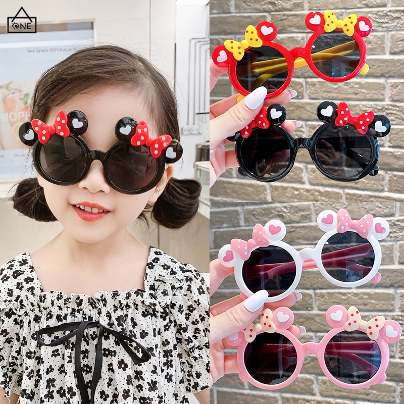 COD❤️Kacamata Hitam Anak Perempuan Lucu Kartun Kupu Vintage Tahun Model Korea Keninian 1-7