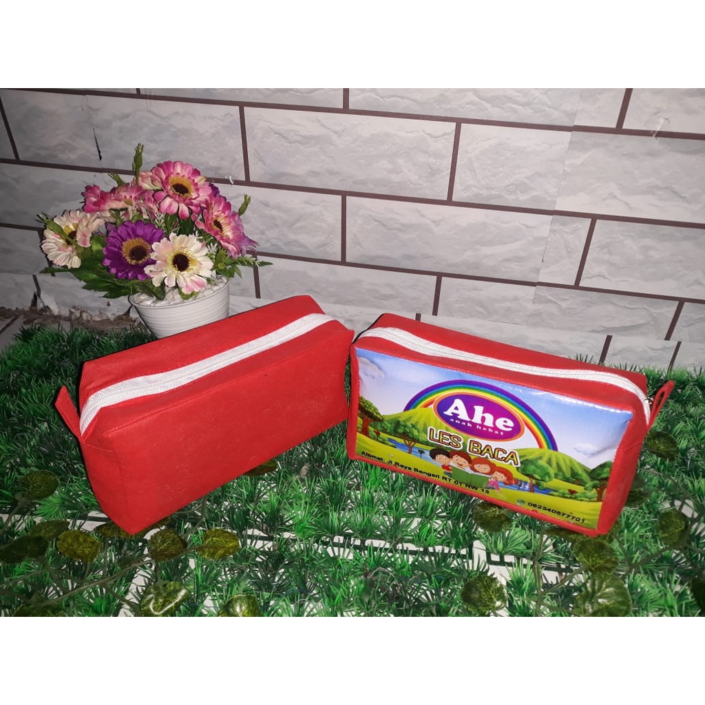 

Dompet souvenir AHE / tempat pensil bimbel / dompet promosi / pencil case anak