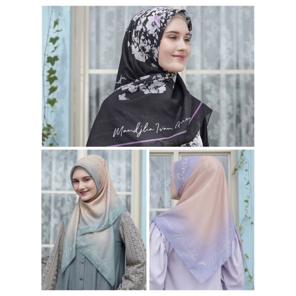 Mandjha Khusus Free Box Ivan Gunawan Fashion Scarf Motif Original Beauty Flower Black,Khusus Chic Mo
