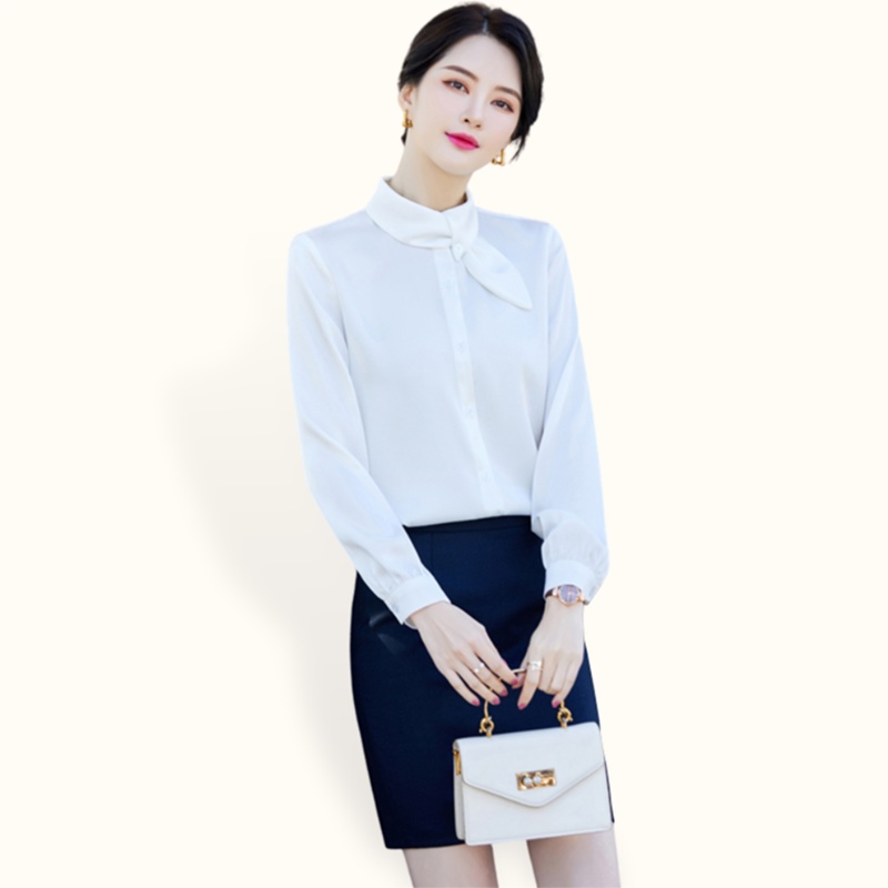 Kemeja lengan panjang wanita gaya Korea variasi syal model terbaru - XSHOP Tanisha