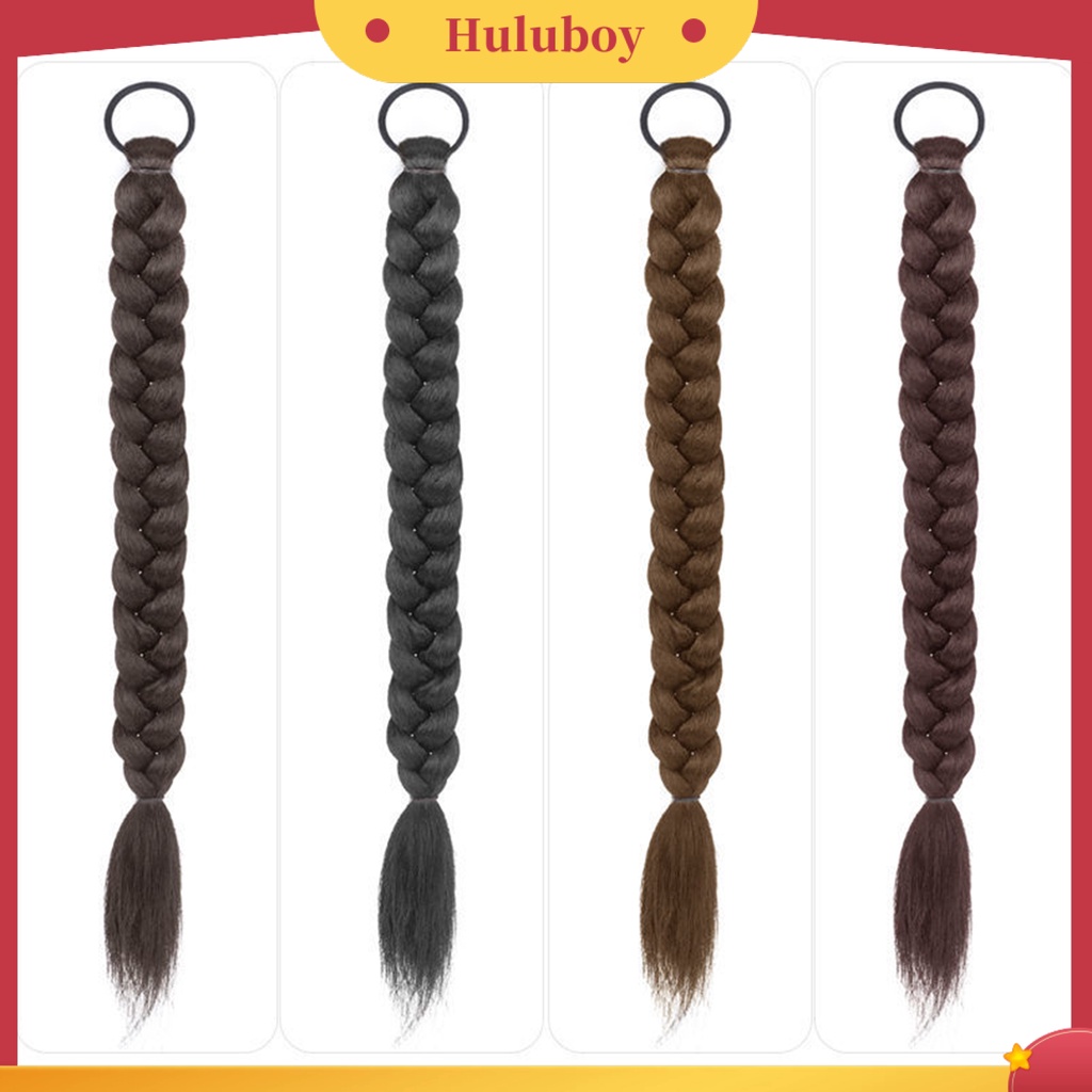 1 Pasang Rambut Palsu Ponytail Ganda Bahan Sutra Suhu Tinggi Untuk Wanita