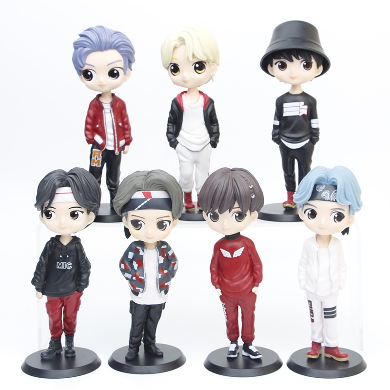 Posket Bangtan Boys - 15CM KPOP Star PVC Angka Model Bangtan Figure Lucu Untuk Cowok Boneka Hadiah Anak Perempuan