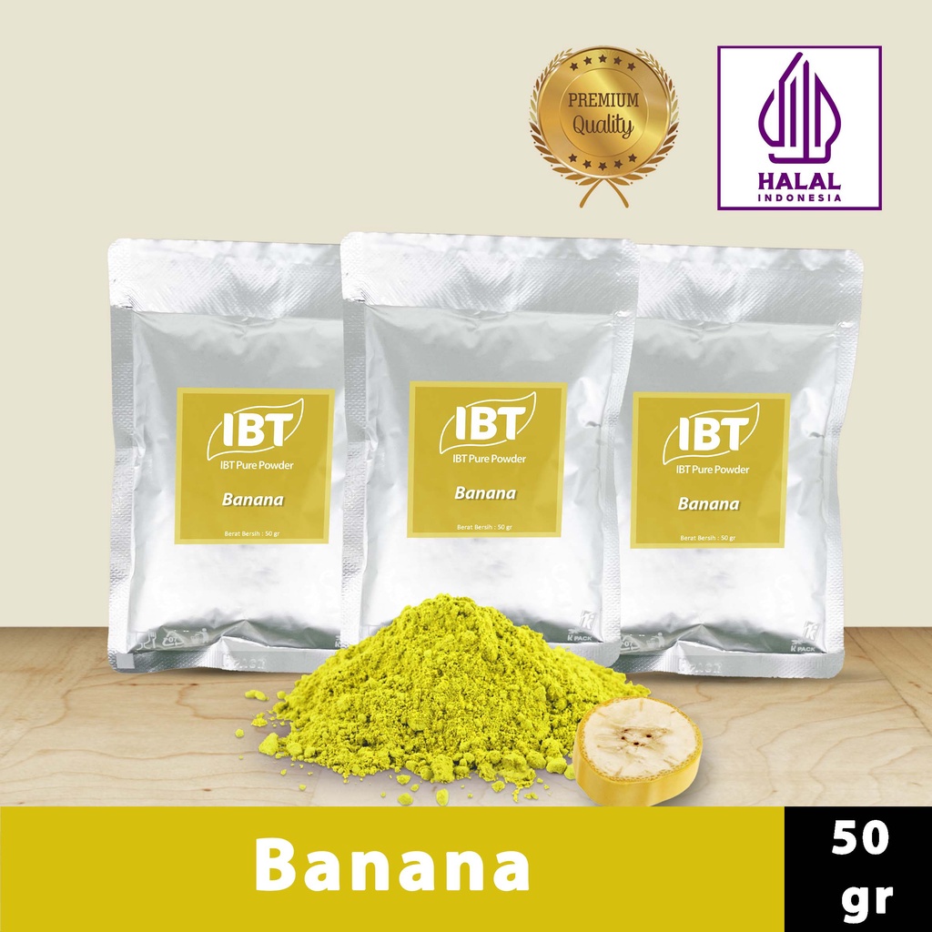 

Bahan Makanan Serbuk Bubuk Kue Banana Pisang IBT Pure Powder Murni 50gr