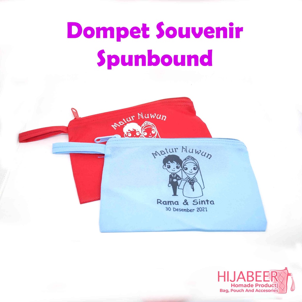 Pouch Souvenir Spunbound Sablon / Dompet Spunbound Custom Souvenir Free Desain