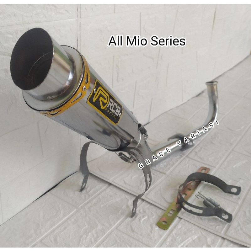 KNALPOT RACING RCB UNTUK SEMUA MOTOR MATIC MIO/ALL TYPE MIO. MIO SPORTY/SMILE/J/SOUL GT 113/115/125,