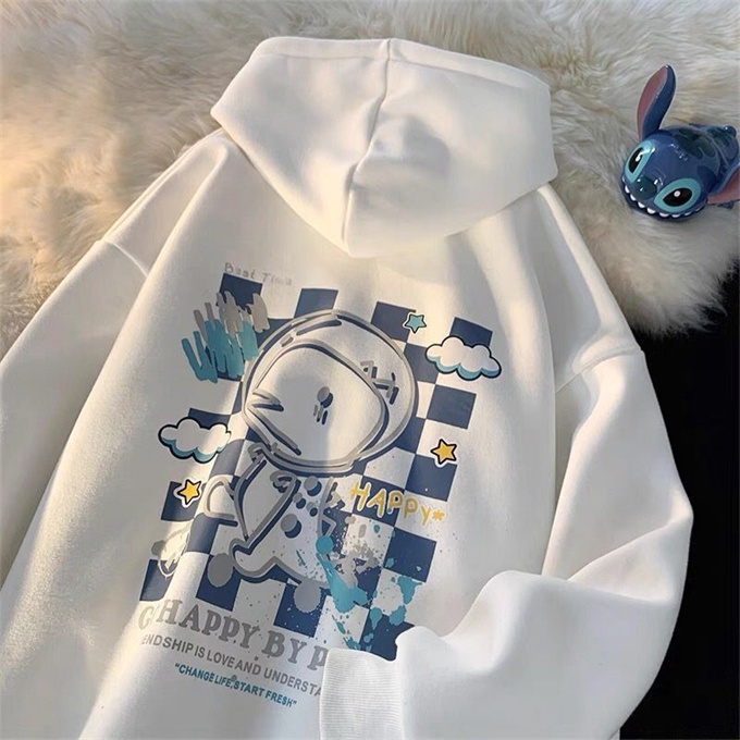 Promo Cod Hoodie Couple Pria Wanita Satuan Funny Cartoon Print Loose Hoodie Couple 2022 New Hanins Fashion Hoodie Coat for Men and Women