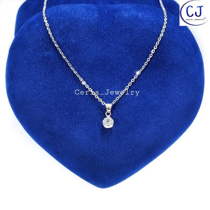 Kalung Perak Asli Silver 925 Lapis Emas Putih